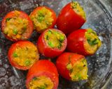 A picture of step 4 of Stuffed Tomatoes in gravy.