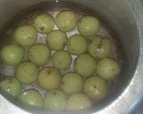 A picture of step 2 of Amla Candy or gooseberry candy.