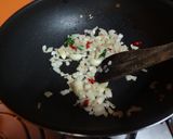 A picture of step 1 of Basale chutney / Malabar Spinach chutney:.