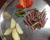 A picture of step 1 of Rui Fish with Vegetables gravy.