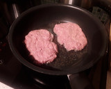 A picture of step 2 of Sig's Salisbury Steak vegetarian or beef.