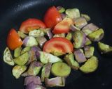 A picture of step 1 of Aloo baigan chokha.