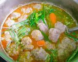 A picture of step 1 of Banh Canh with Pork Bones and Meatballs.