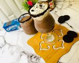 A picture of step 6 of Oreo and Nutella milkshake.