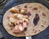 A picture of step 4 of Veg Mayo Wrap.