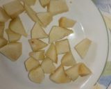 A picture of step 1 of Up-side-down fresh Pear Cake with nuts.