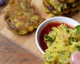 A picture of step 5 of Healthy Zucchini fritters.