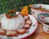 Hình bước làm 4 của món Cơm thịt một nắng nướng nồi chiên không dầu