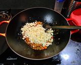 A picture of step 4 of Fulka with paneer bhurji.