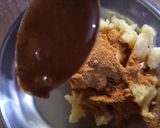 A picture of step 2 of German mirch ke pakorey.