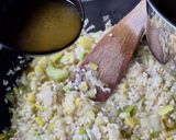 A picture of step 3 of Scallop Risotto with Leeks and Chorizo Chips.
