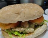 Foto del paso 12 de la receta: Sándwich🧅🥯de pollo🥐🥛cremoso🥪🍗🍎