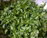 A picture of step 1 of Palak kofta curry.