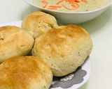 A picture of step 8 of Dinner rolls served with potato and leek soup.