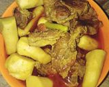 A picture of step 8 of Arvi Gosht.