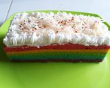 Foto langkah ke 9 dari resep Rainbow Cake Kukus Lembut 2 Telur No Mixer.