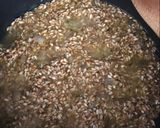 A picture of step 1 of Leek and broccoli spelt risotto - vegan.