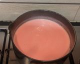 A picture of step 4 of Rooh Afza custard with chia seeds.