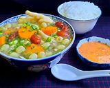 Hình bước làm 6 của món Canh chân gà hạt sen táo đỏ
