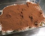 A picture of step 6 of S's banoffee pie (very easy).