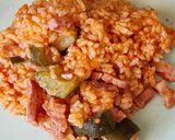 Une image de l'étape 4 de Riz aux courgettes, tomates et lardons au cookeo.