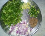 A picture of step 1 of Sattu ke parathe.