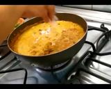 Foto do passo 8 de Macarrão ao molho de frango, calabresa e camarão