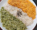 A picture of step 10 of TIRANGA RICE...