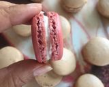 Foto langkah ke 21 dari resep Macaron - Red Velvet ft Tiramisu.