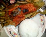 Foto langkah ke 6 dari resep Pepes Ikan asin (gerih) dan jamur tiram.