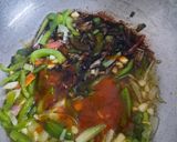 A picture of step 4 of Cabbage manchurian.