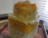 A picture of step 3 of Mango coconut overnight jar.