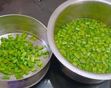 A picture of step 1 of Gavarachi Bhaji(Cluster beans Bhaji).