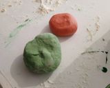 A picture of step 3 of Watermelon look alike bread.