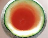 รูปขั้นตอนการทำที่ 2 ของ วุ้นเมล่อนผลไม้รวม Fresh Fruits Jelly In Melon / Fresh Fruit Agar Jelly In Melon