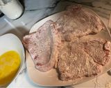 A picture of step 5 of Ton katsu (fried pork).