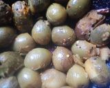 A picture of step 1 of Jolpai er Achar/ Olive pickle.