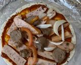 Gambar langkah 3 resipi Pizza quinoa wrap.