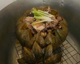 Hình bước làm 3 của món Gà hấp bí đỏ cung đình (chef bi)