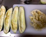 A picture of step 1 of Japanese Miso Beef in Eggplant.