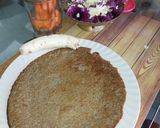 A picture of step 3 of Pearl millet and hours gram dal dosa .