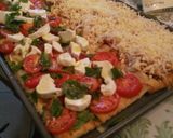 A picture of step 7 of Barbecue and Caprese ぴっざxyź1 bread.