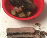 A picture of step 1 of Texas toast brisket sandwich.