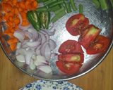 A picture of step 1 of Mushroom Biryani.