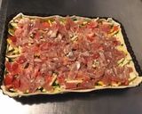 Une image de l'étape 10 de Tarte aux courgettes, tomates, lonzo crème de basilic et épices.