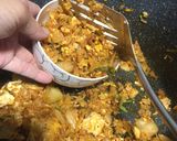 A picture of step 2 of Kimchi Fried Rice.