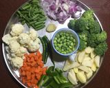 A picture of step 1 of Winter Vegetable Stir fry / Bhaaji.