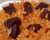 A picture of step 10 of Beetroot Jollof Rice.