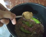 A picture of step 4 of Seekh kabab Biryani.