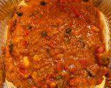 A picture of step 6 of Meatless Enchilada Pie.